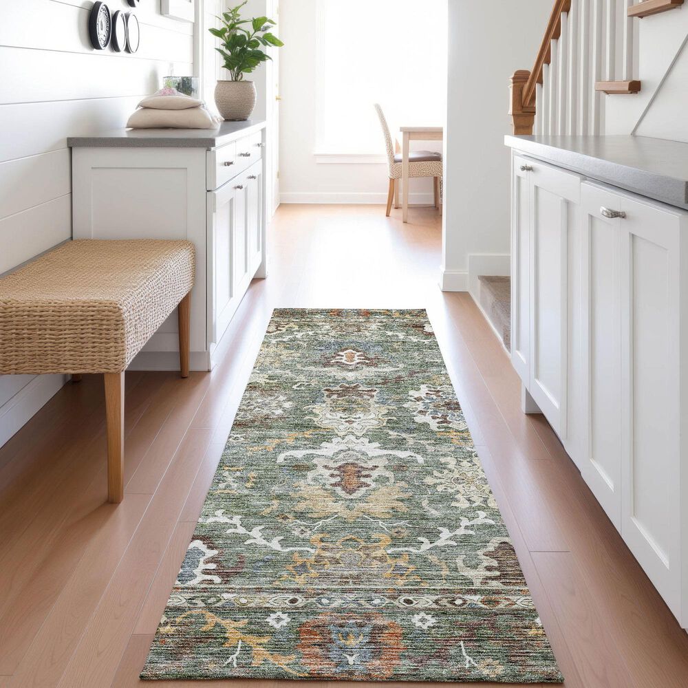 Dalyn Rug Company Silk Road Basil, Chocolate, Ivory, Gold, Copper, Blue and Mocha 2&#39;3&quot; x 7&#39;6&quot; Runner, , large