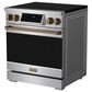 Thor Kitchen Gordon Ramsay 4.8 Cu. Ft. Professional Induction Range with Bronze Handle Kit in Stainless Steel, , large