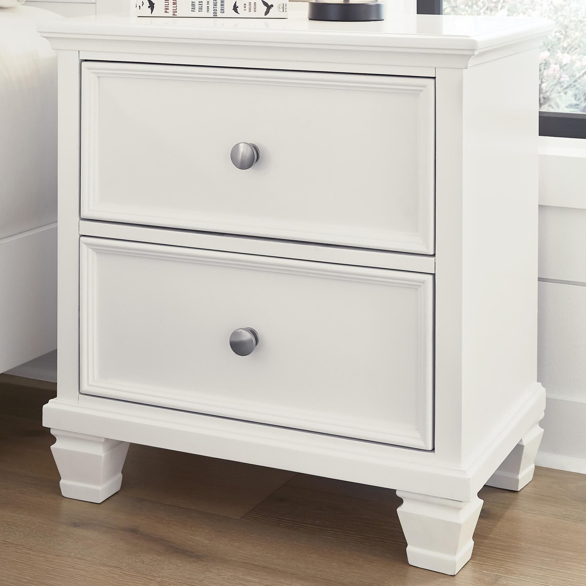 Drawer store nightstand white
