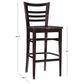 Linon Home Decor Blairmont Bar Stool in Deep Brown Stain, , large