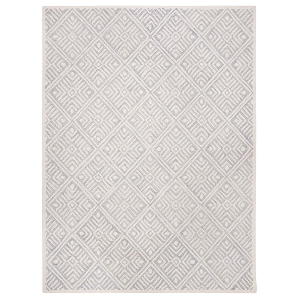 Safavieh Micro-Loop MLP262F 8" x 10" Gray and Ivory Area Rug, , large