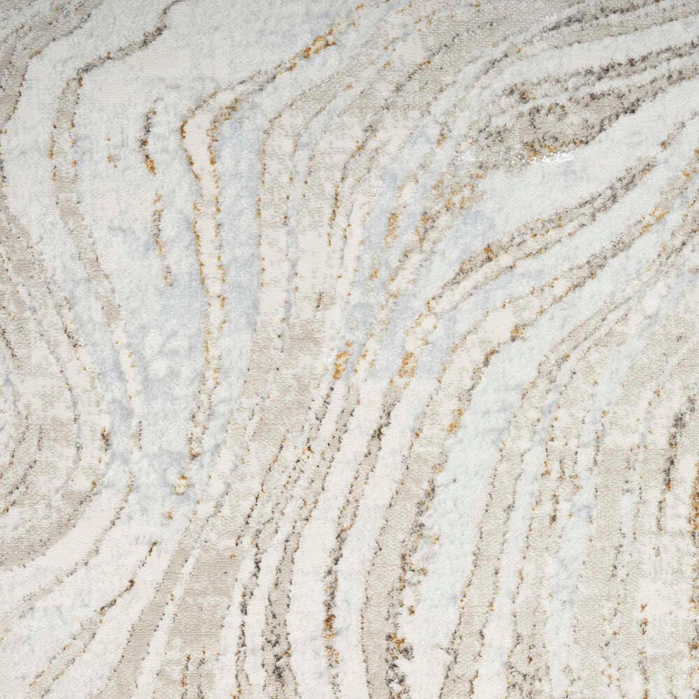 Nourison Glitz GLZ22 Grey and Gold 9&#39; x 12&#39; Area Rug, , large