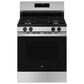 GE Appliances 30" Freestanding Gas Range with Self-Clean and 4 Burners in Stainless Steel and Black, , large