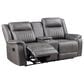 New Heritage Design Enzo Manual Reclining Loveseat in Gray, , large