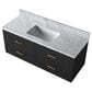 Lexora Home Castor 48" Single Bathroom Vanity in Black with 2 cm White Carrara Marble Top and Rectangular Sink, , large
