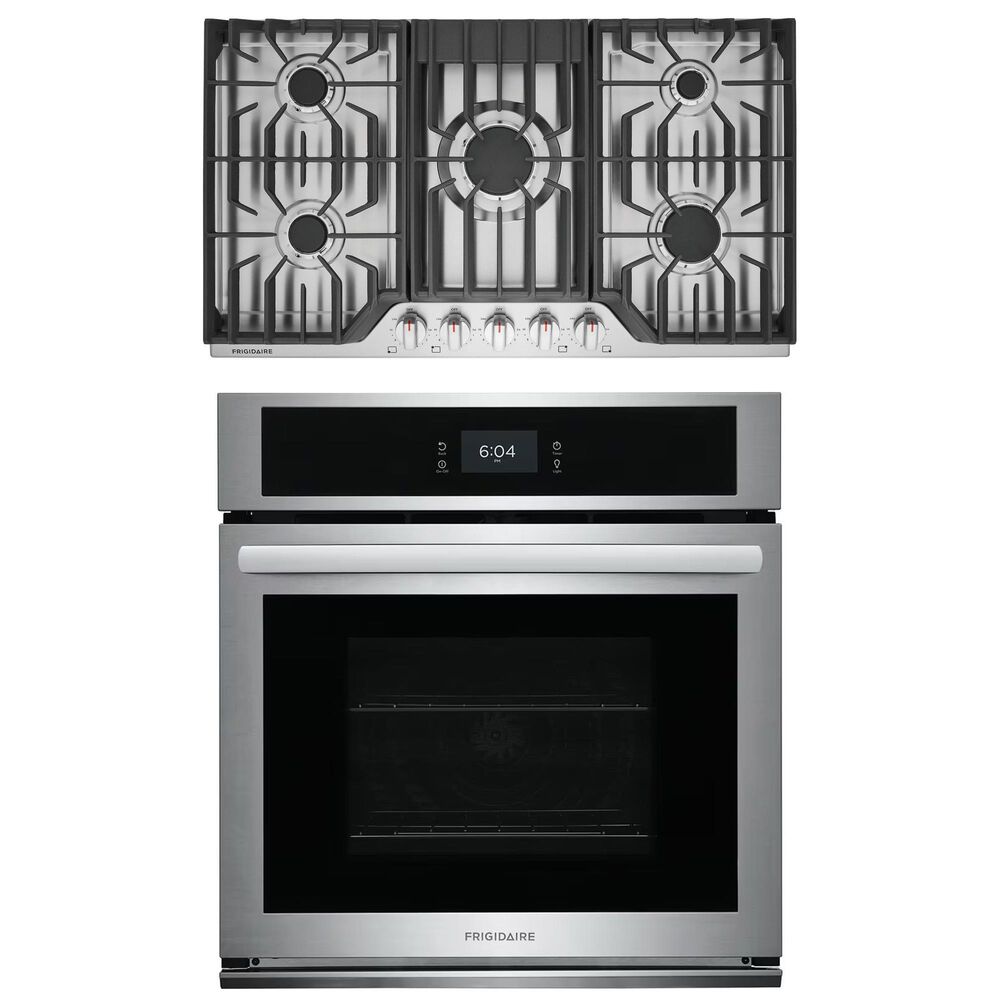 Frigidaire 2-Piece Kitchen Package with 27&quot; Single Electric Wall Oven and 36&quot; Gas Cooktop in Stainless Steel, , large