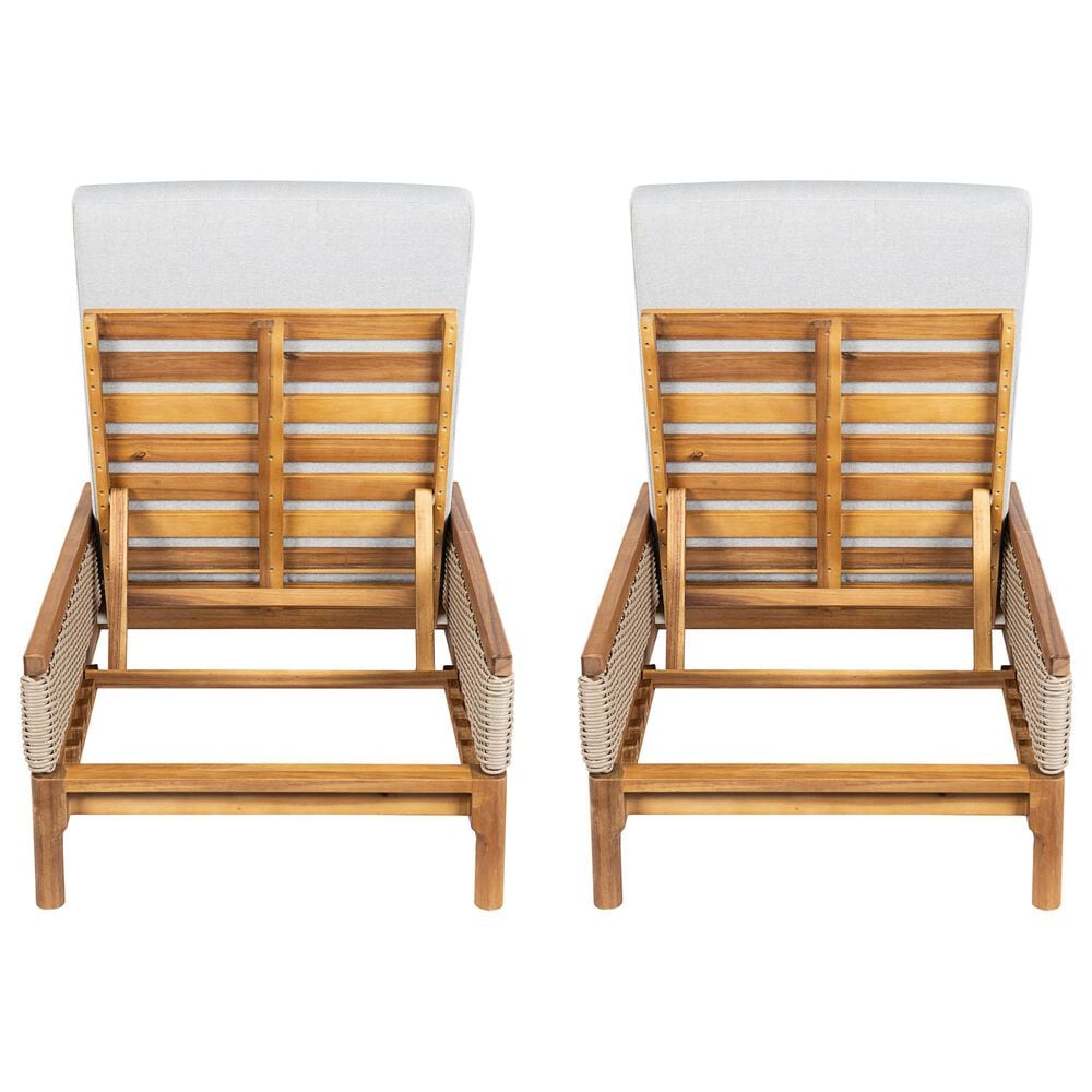 Hearth and Haven Outdoor Chaise Lounge in Light Grey (Set of 2), , large