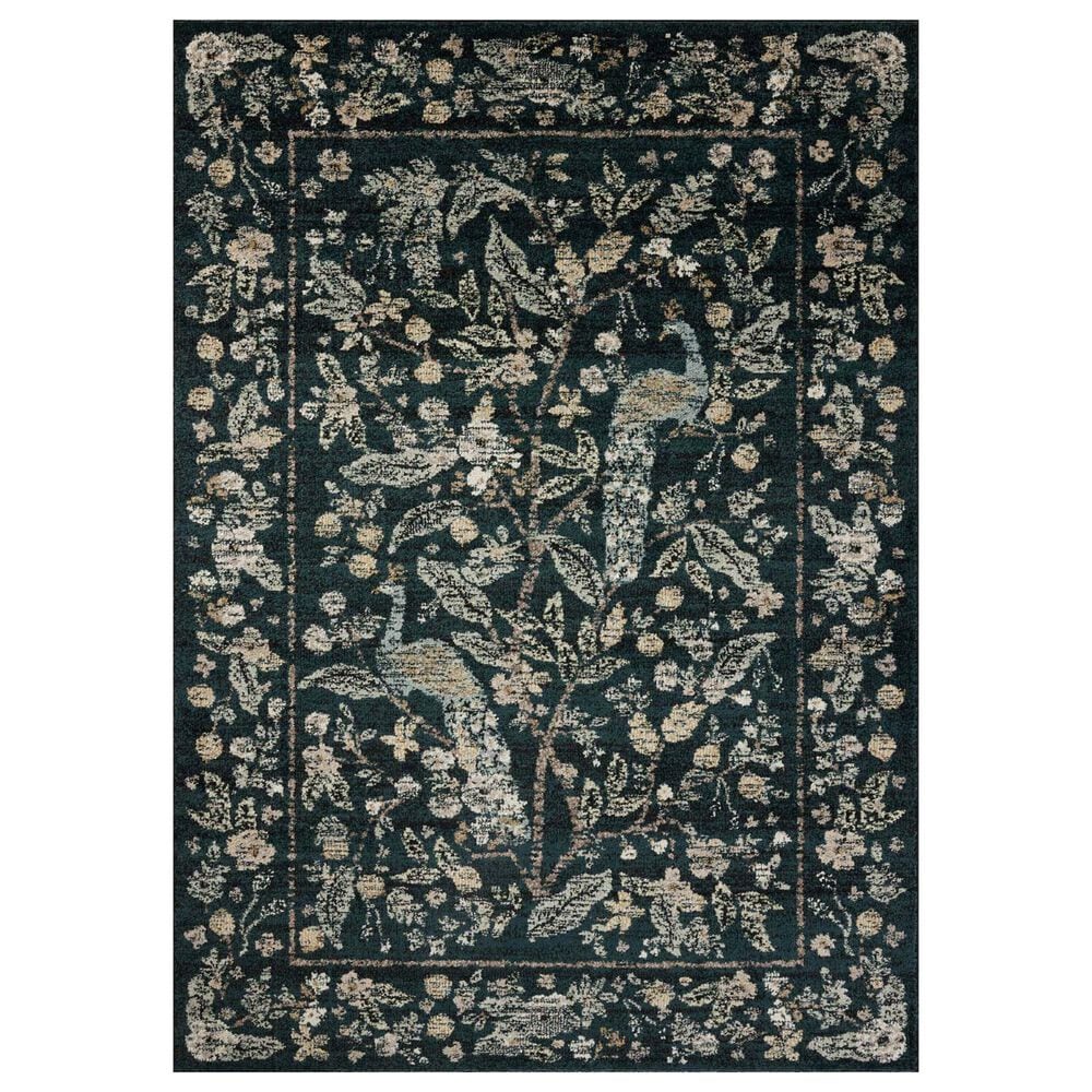 Rifle Paper Co. x Loloi Laurel Peacock Garden 9"2" x 12"2" Navy Area Rug, , large