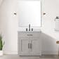 Lexora Home Abbey 30" Single Bathroom Vanity in White Oak with 2 cm White Carrara Marble Top, Rectangular Sink and 28" Mirror, , large