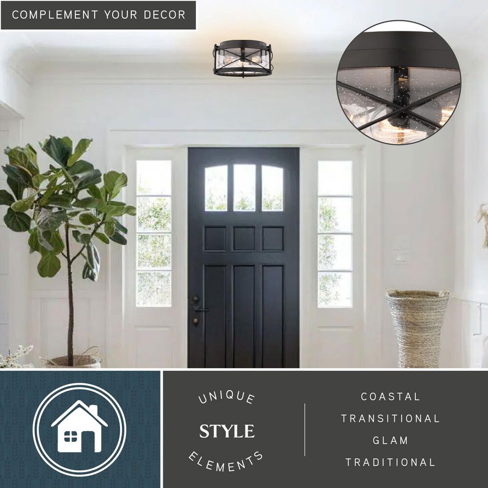 Vaxcel Harrison 3-Light Flush Mount in Matte Black, , large