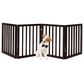 Timberlake Petmaker 4 Panel Straight Top Folding Fence in Brown, , large