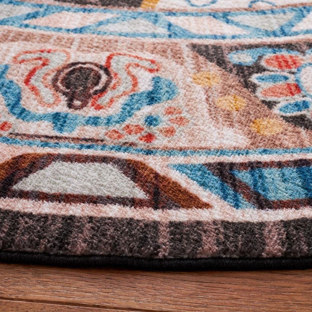 Safavieh Riviera 6&#39;7&quot; Round Beige and Charcoal Area Rug, , large
