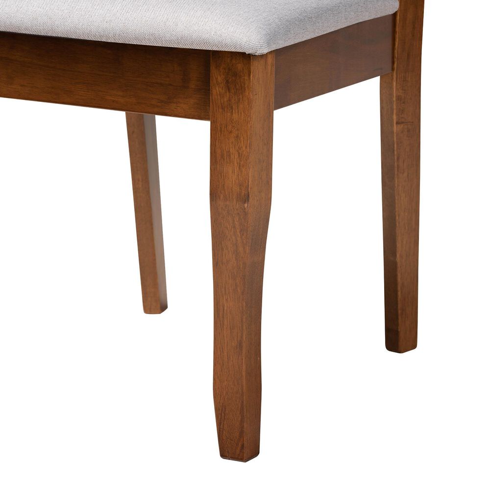 Baxton Studio Verner Side Chair with Grey Cushion in Walnut Brown (Set of 2), , large