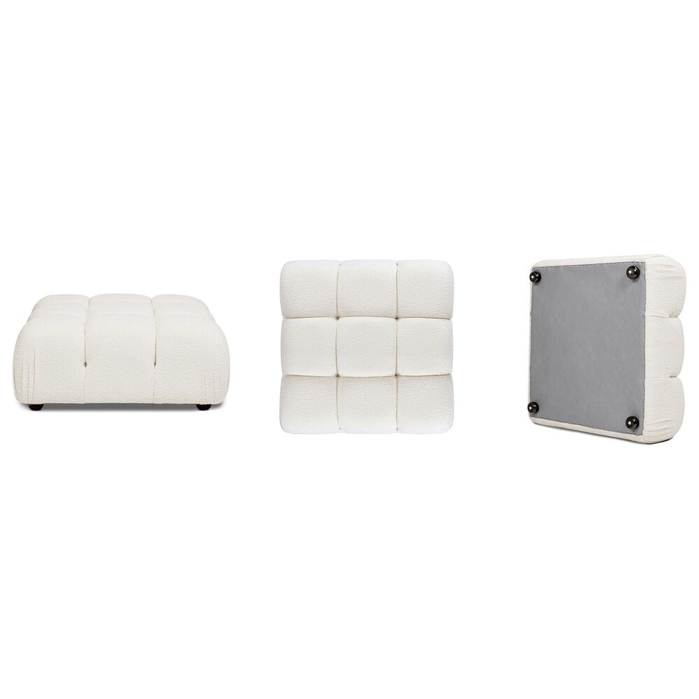 Jennifer Taylor Home Marcel Cocktail Ottoman in Ivory White, , large