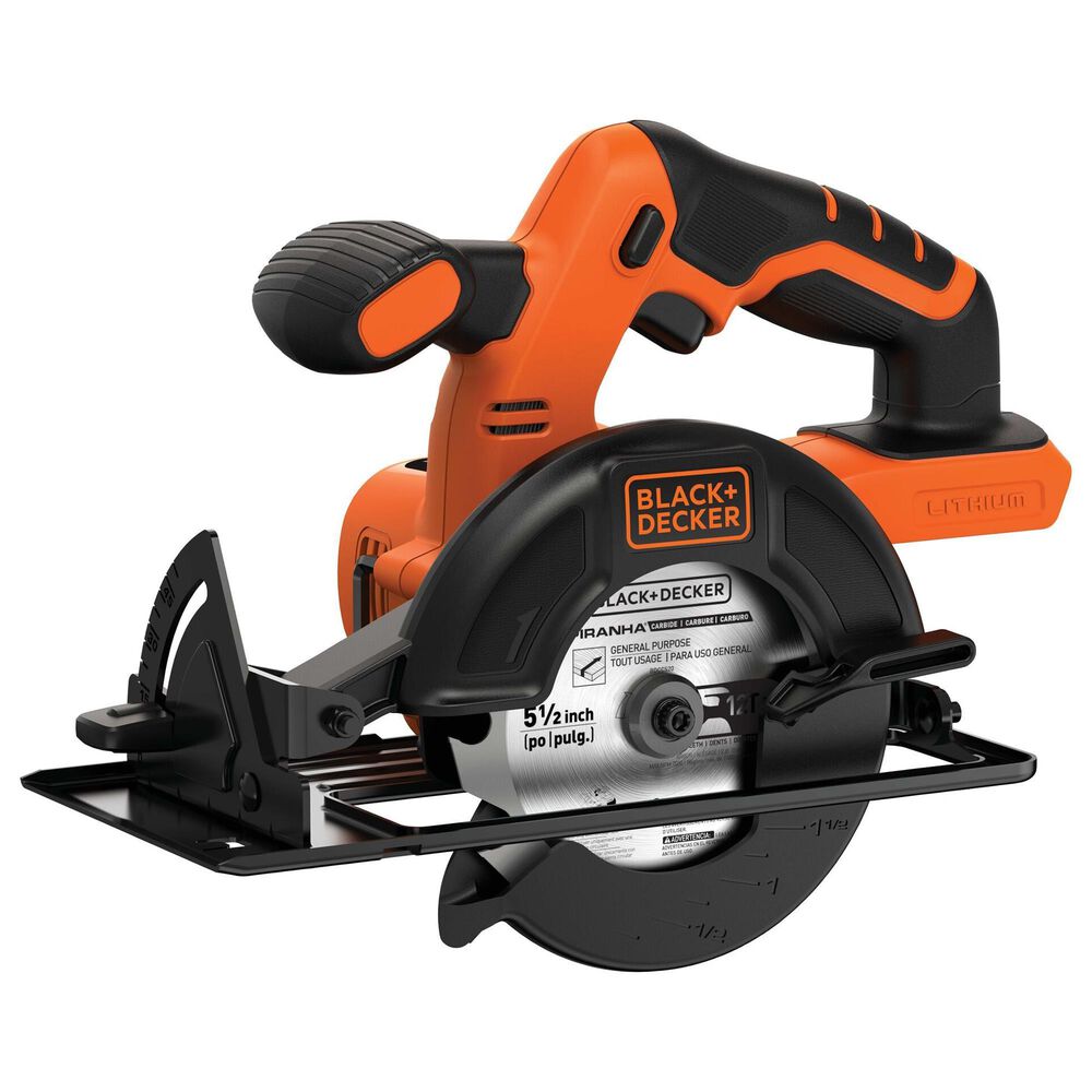 Black &amp; Decker 20V Max Powerconnect 5.5&quot; Cordless Circular Saw Tool in Black and Orange, , large
