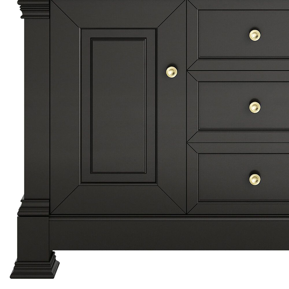 James Martin Vanities Brookfield 48" Single Bathroom Vanity in Black Onyx with 3 cm Parisien Bleu Silestone Top, Rectangle Sink and FreePower Wireless Charger, , large