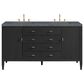 James Martin Vanities Myrrin 60" Double Vanity in Carbon Oak with 3 cm Parisien Bleu Quartz Top, , large