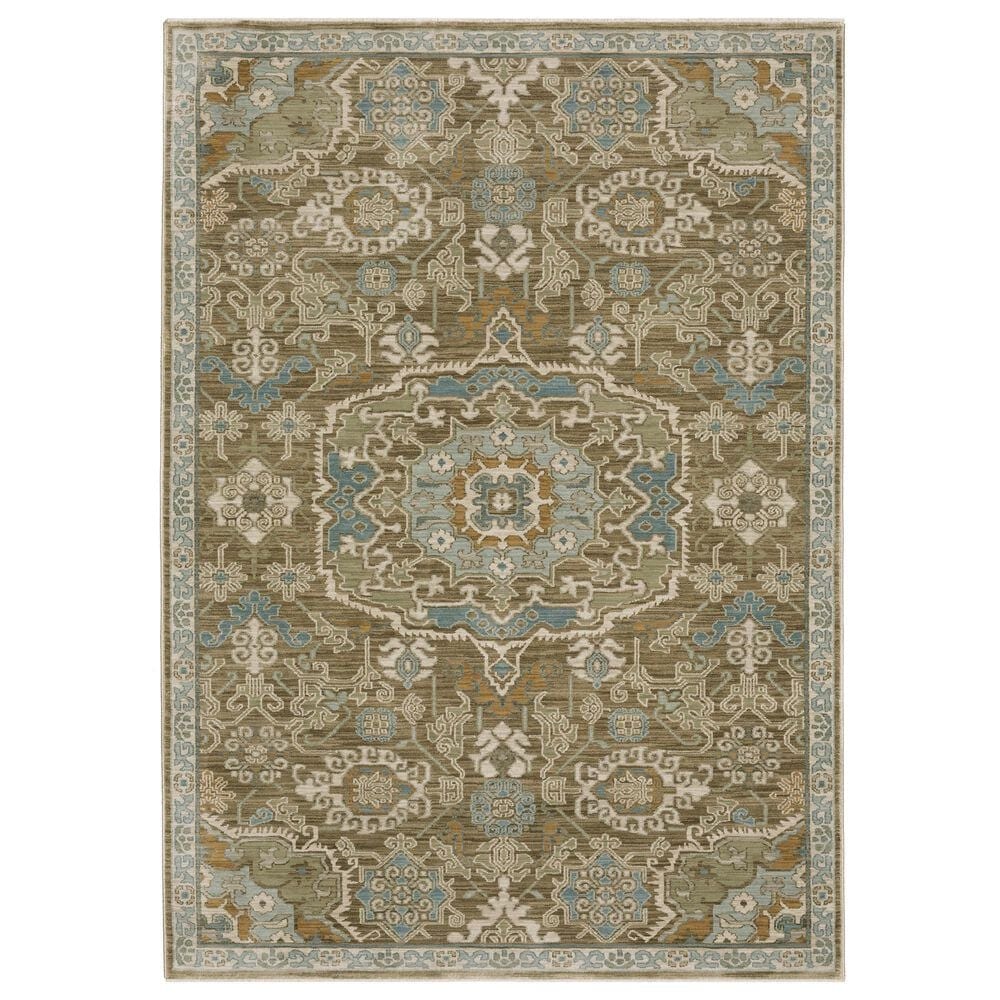 Oriental Weavers Maeve MAE13 Brown and Blue 7"10" x 10"10" Area Rug, , large