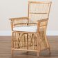 Baxton Studio Rose Rattan Arm Chair in White, , large