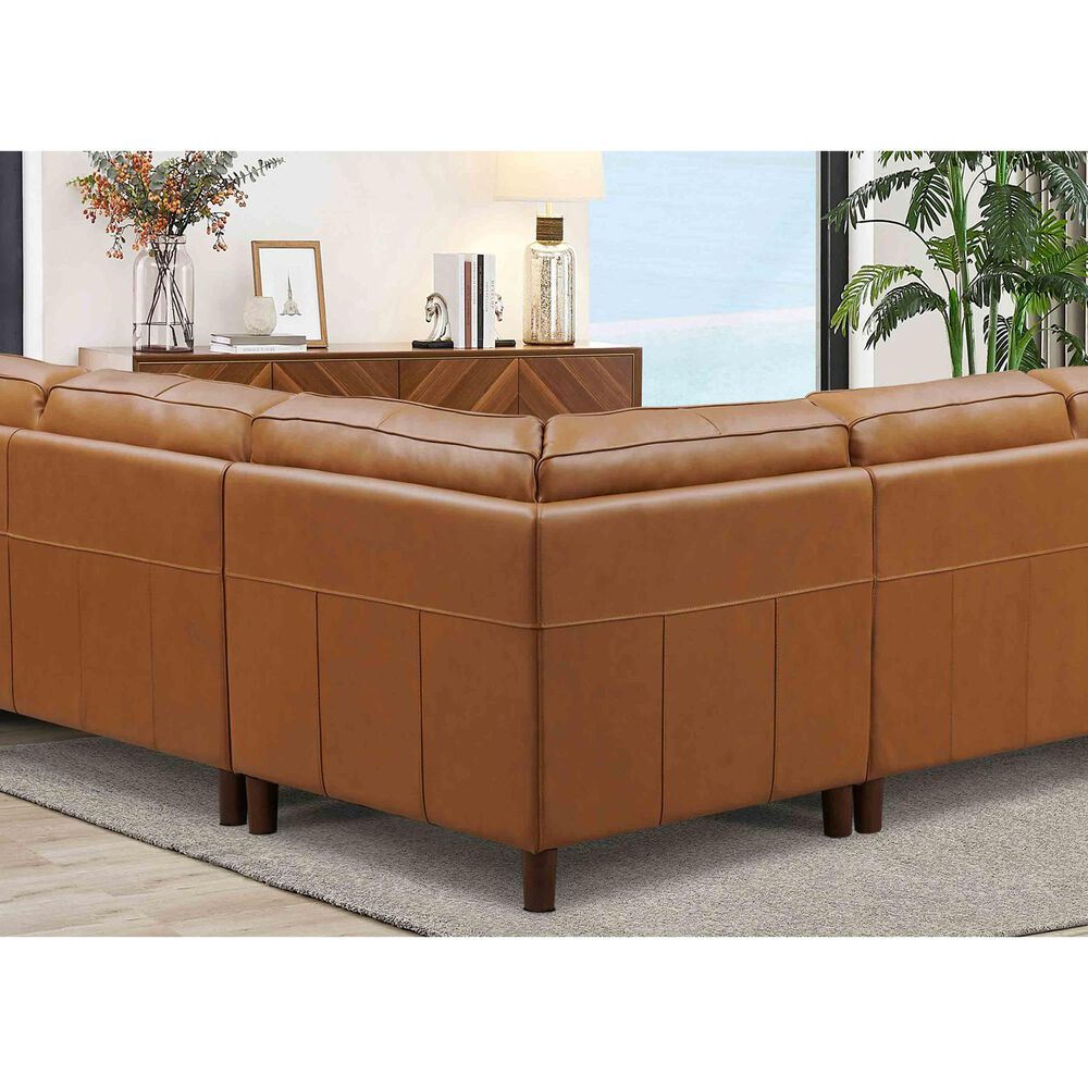 Hydeline Bella 4 Piece Leather Sectional in Cognac, , large