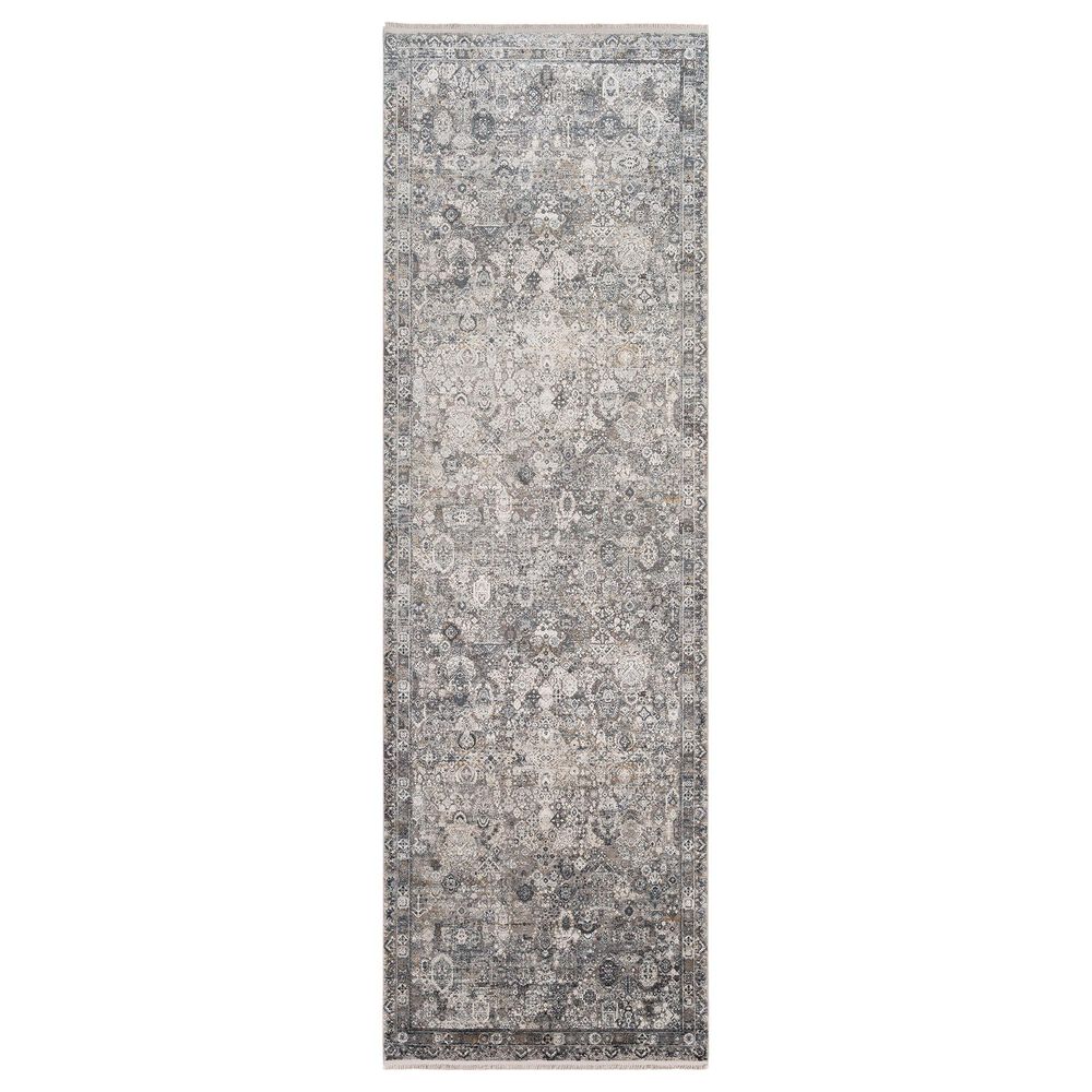 Surya Solar 3" x 9"10" Gray, Light Gray, Charcoal, Black and Mustard Runner, , large