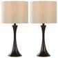 LumiSource Lenuxe 24" Metal Table Lamp with Natural Linen Shade in Oil Rubbed Bronze (Set of 2), , large
