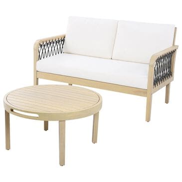 HOMLUX 2-Piece Outdoor Conversation Set with Cushions in Cream and Dark Gray, , large
