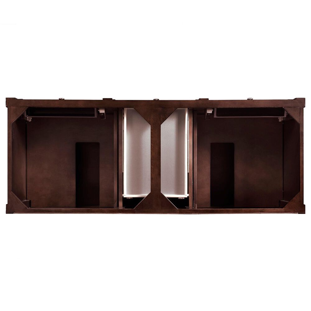 James Martin Vanities Brittany 60&quot; Double Bathroom Vanity in Burnished Mahogany with 3 cm Parisien Bleu Quartz Top and Rectangular Sinks, , large