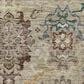 Dalyn Rug Company Silk Road Putty, Ivory, Taupe, Gold, Copper, Blue and Wheat 2"3" x 7"6" Runner, , large