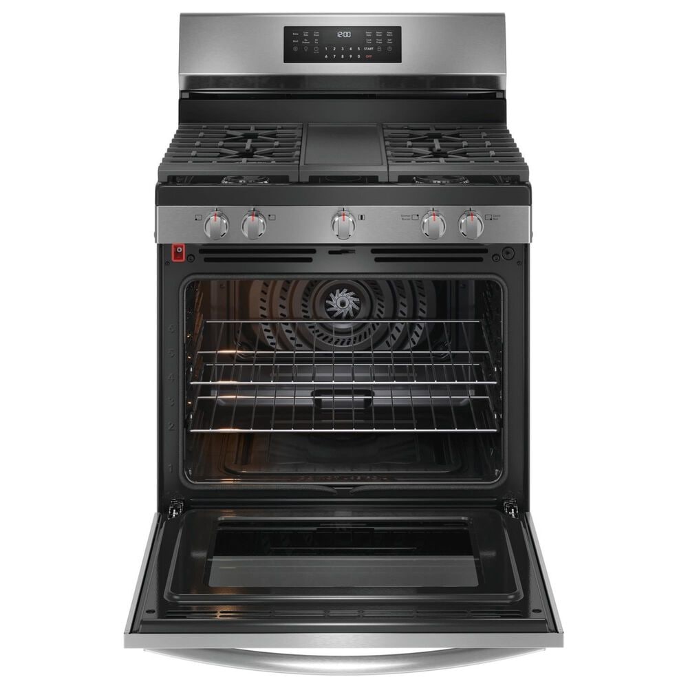 Frigidaire Gallery 2-Piece Kitchen Package with 5.1 Cu. Ft. Gas Range and 30" Over-The-Range Microwave in Stainless Steel, , large
