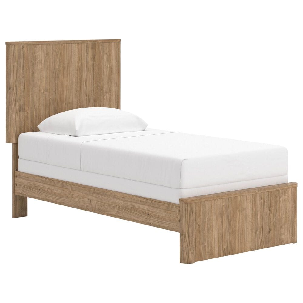 Ashley Gramburg Twin Panel Bed in Warm Brown, , large
