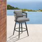 Armen Living Zella Patio Swivel Counter Height Bar Stool with Earl Gray Cushion in Gray, , large