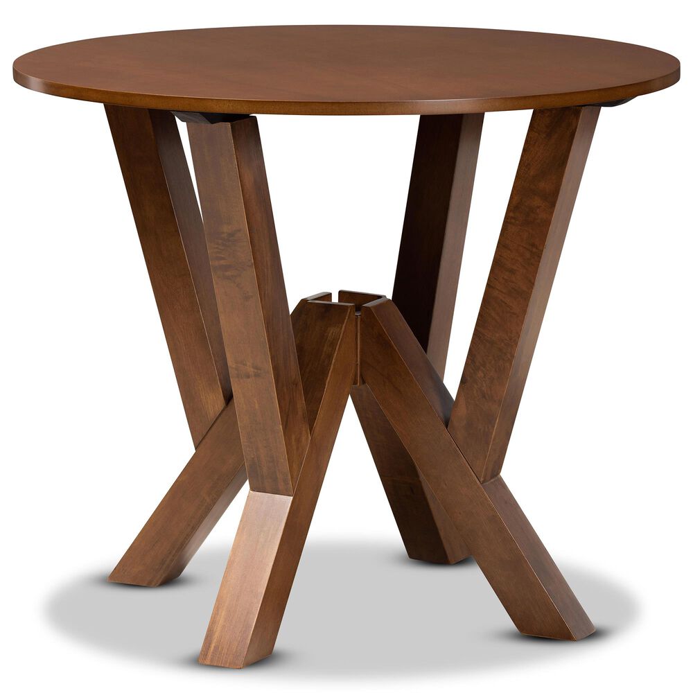 Baxton Studio Ariane 5-Piece Dining Set in Grey/Walnut Brown, , large