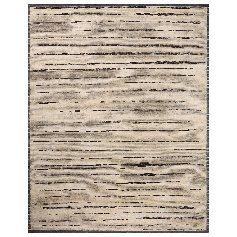 Amber Lewis x Loloi Briyana 2" x 3" Natural and Black Area Rug, , large