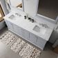 Lexora Home Dukes 80" Double Bathroom Vanity in Dark grey with 2 cm White Carrara Marble Top and Rectangular Sinks, , large