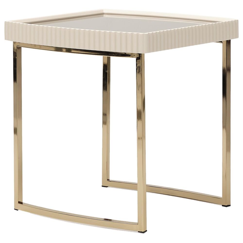 Vista Haus Lisbon End Table in Silken Matte Cream, , large