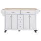 HOMLUX Kitchen Island Cart with Storage Cabinet in White, , large