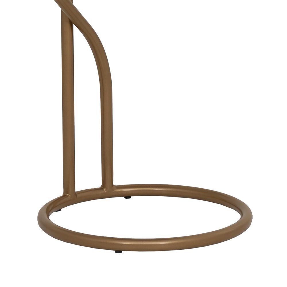 Linon Home Decor Padget Capiz Round Side Table in Cream and Gold, , large