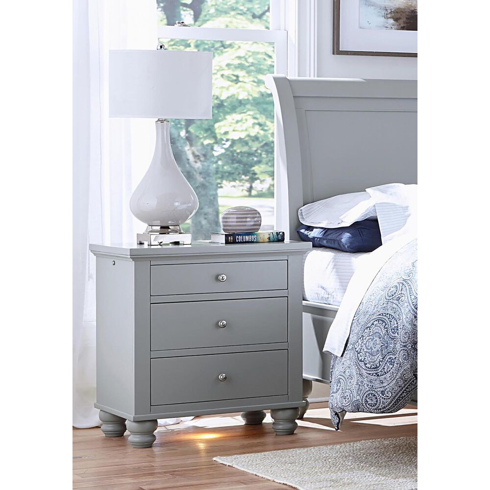 Riva Ridge Cambridge 3-Drawer Nightstand in Grey, , large