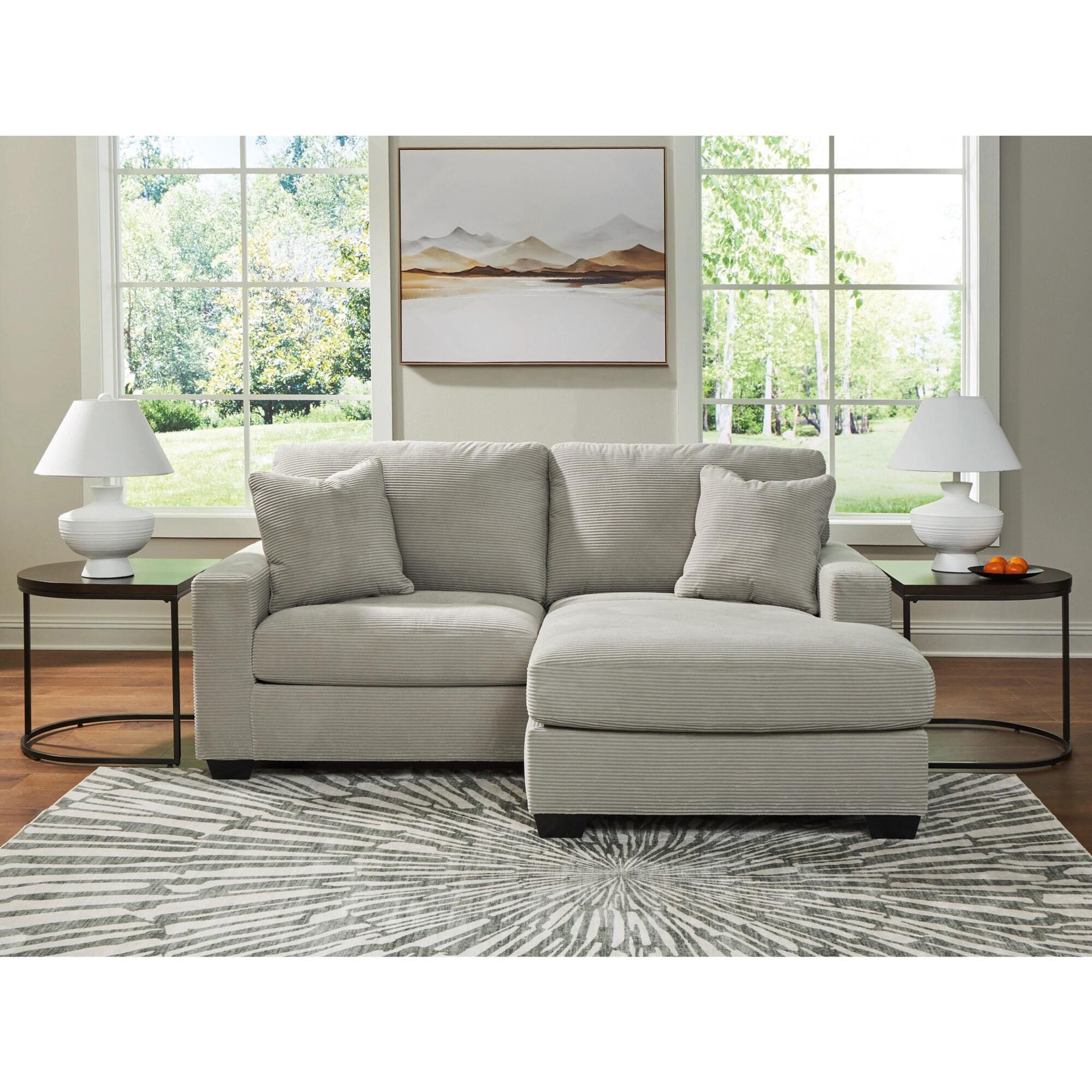 Ashley Greenbriar Stationary Sofa with Chaise in Smoke
