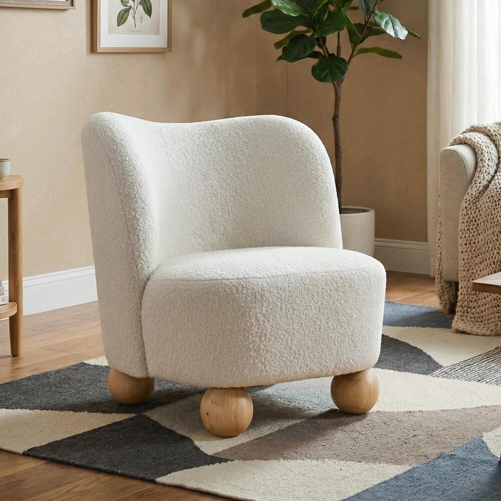 Furniture of America Velra Accent Chair in White, , large