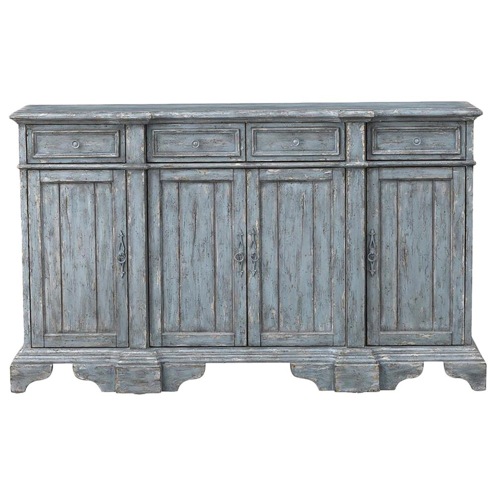 Shell Island Furniture 68" 4-Drawer 4-Door Media Credenza in Bethany Aged Blue, , large