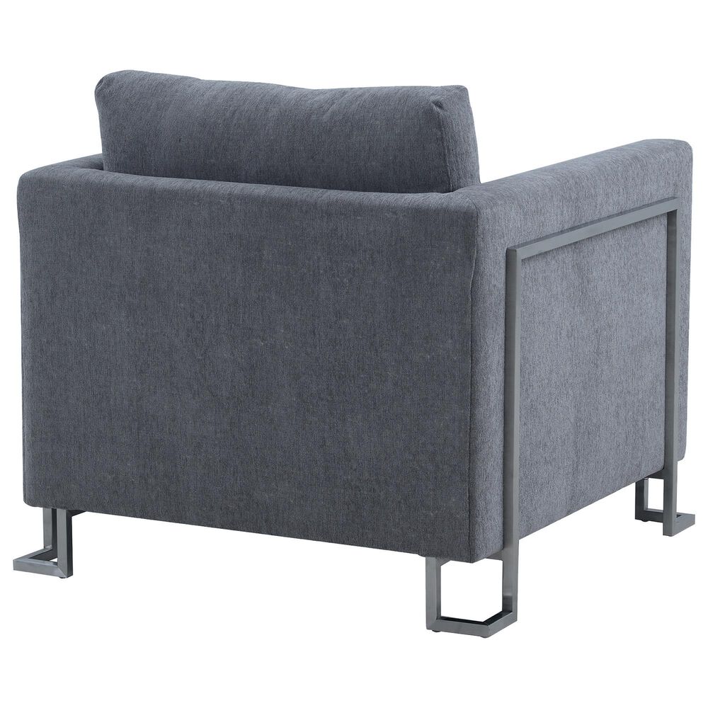 Blue River Heritage 2-Piece Sofa &amp; Chair Set in Gray/Brushed Stainless Steel, , large