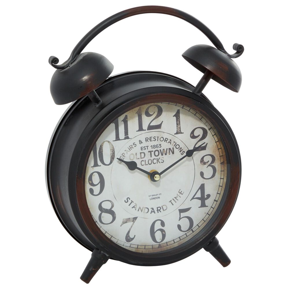 Maple and Jade Vintage Clock in Matte Brown and Black, , large