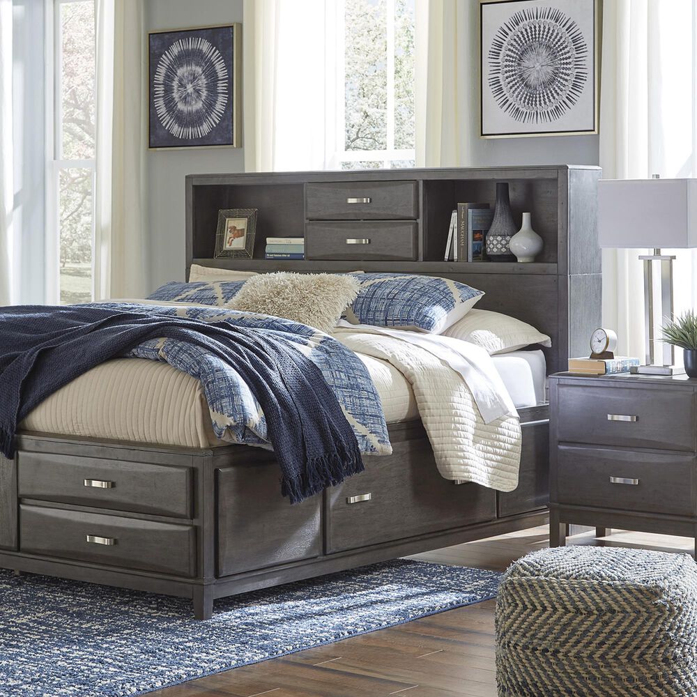 Ashley Caitbrook 4-Piece King Storage Bed Set in Gray, , large