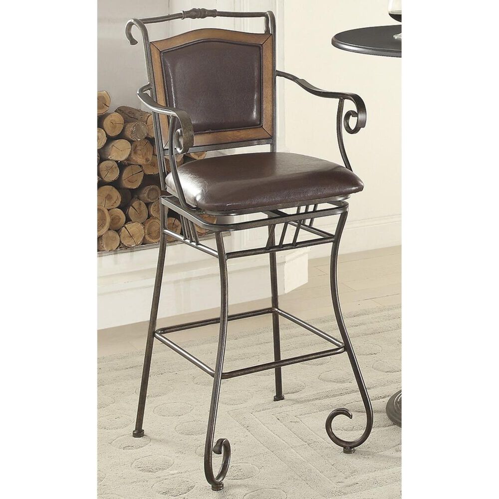 Pacific Landing 29" Metal Bar Stool with Arms, , large