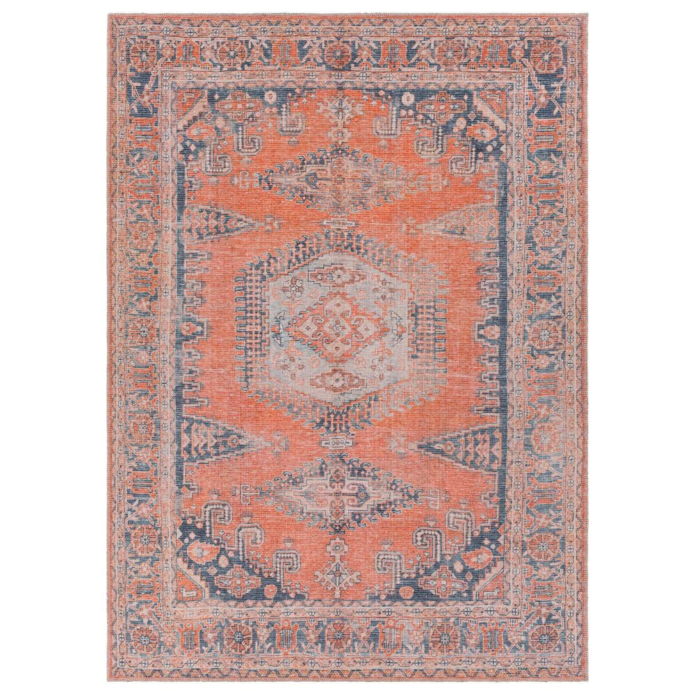 Surya Colin 5"3" x 7"3" Burnt Orange, Blue, Pale Blue and Tan Area Rug, , large