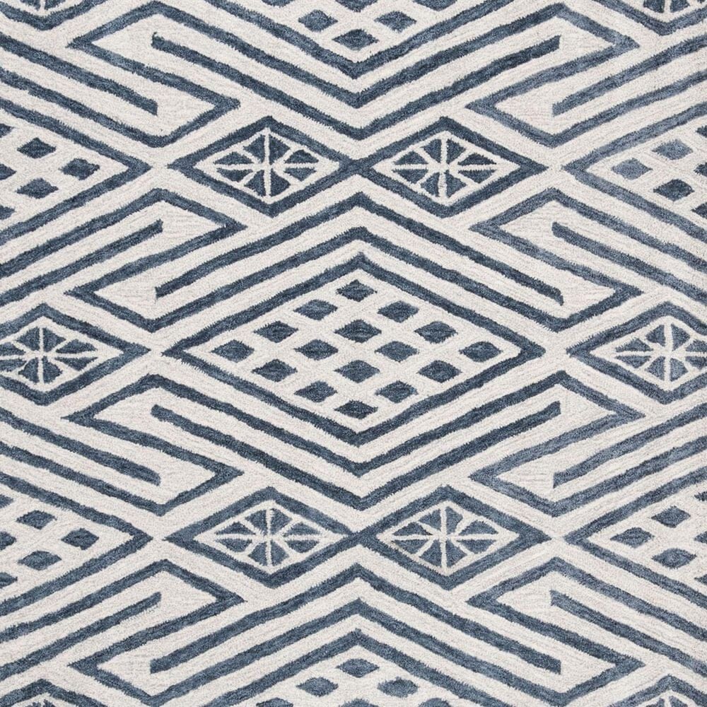 Safavieh Micro-Loop MLP611M 5&#39; Square Blue and Ivory Area Rug, , large