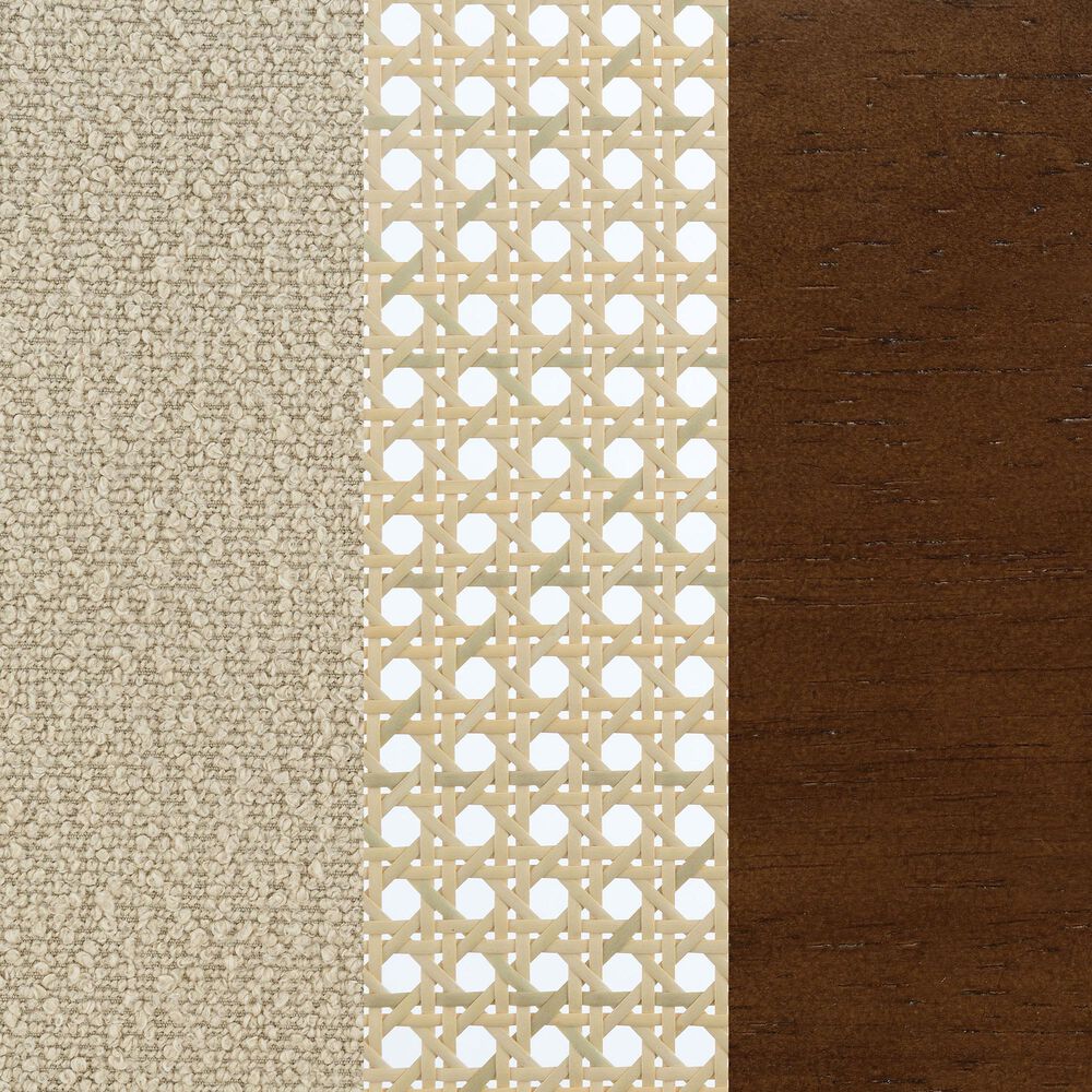 Coaster Rayo Accent Armless Chair with Rattan Cane Back in Camel, , large