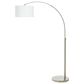 Flair Industries 77" Metal Arc Floor Lamp in Brushed Steel, , large